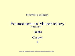 PowerPoint to accompany



Foundations in Microbiology
          Fifth Edition

                                        Talaro
                                     Chapter
                                       9

    Copyright The McGraw-Hill Companies, Inc. Permission required for reproduction or display.
 
