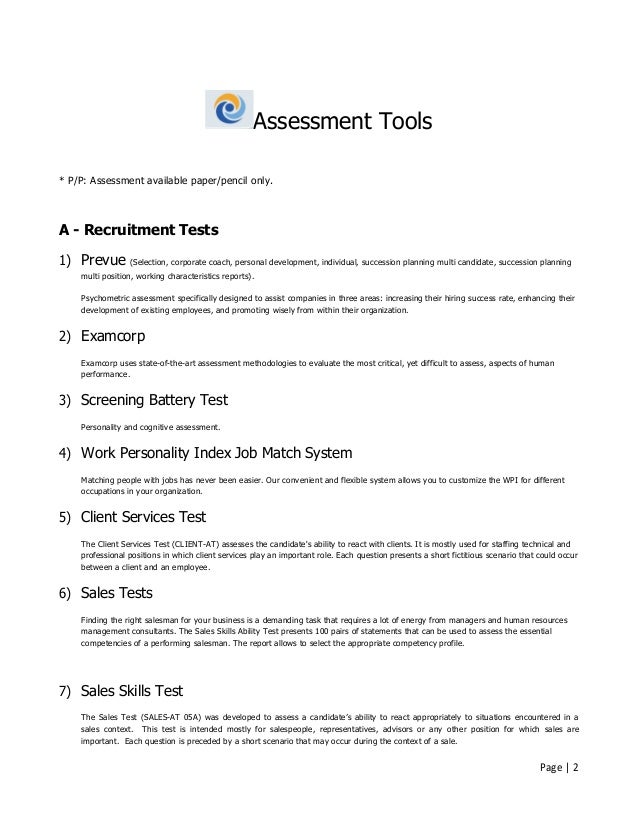 dna hr consulting assessments and related services sales skills assessment test