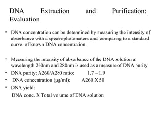 DNA Isolation Methodsand characteristics | PPT