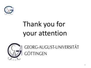 Thank you for
your attention
14
 