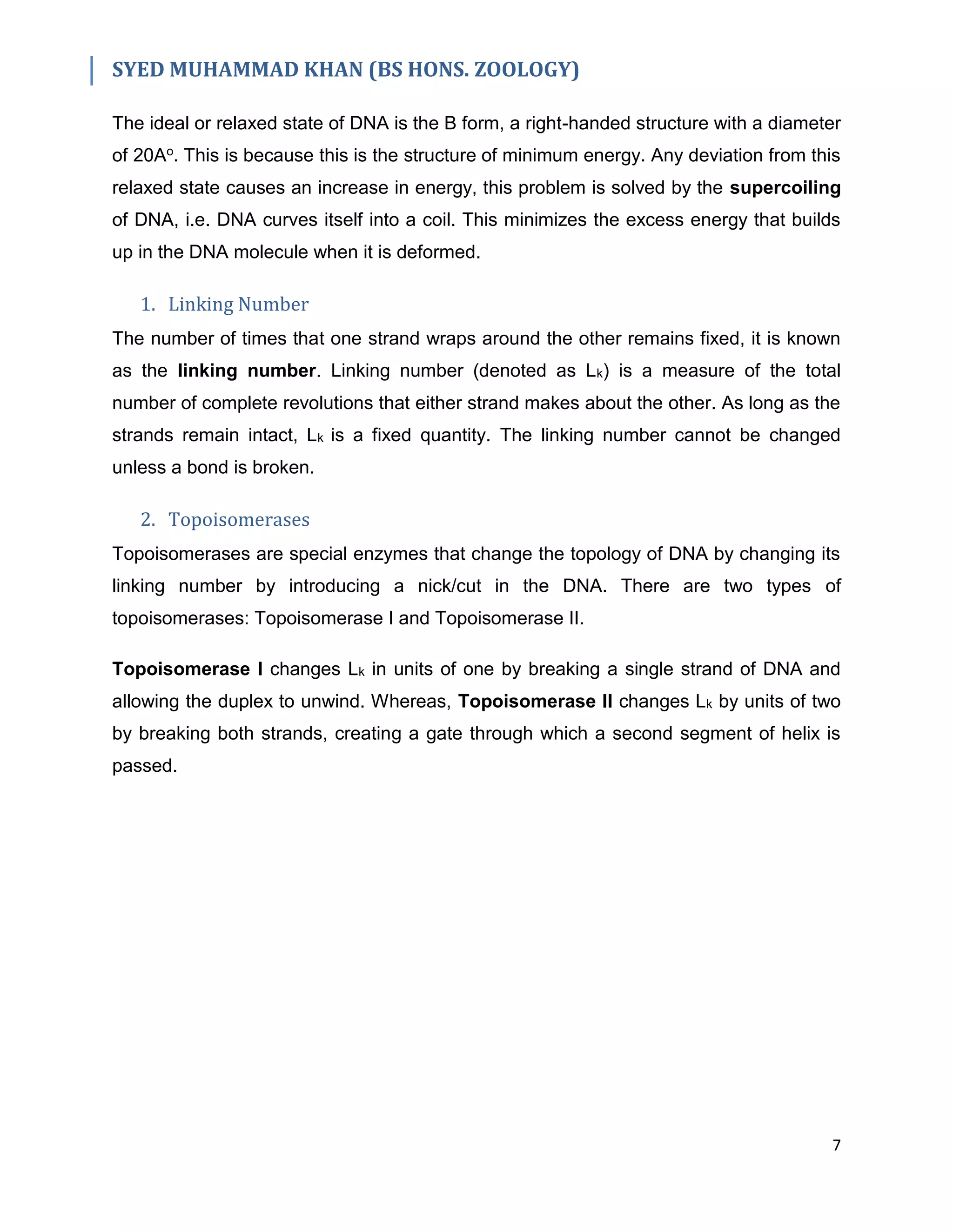 DNA & Its Topology | PDF