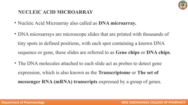 Dna microarray, Role of nucleic acid . | PPTX