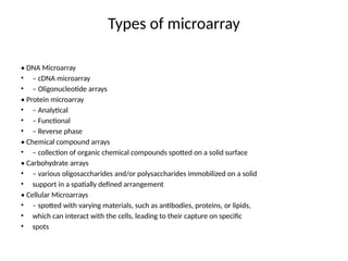 Power Point lecture slides on DNA microarray | PPTX