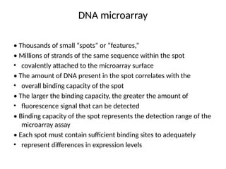 Power Point lecture slides on DNA microarray | PPTX