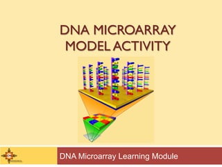 DNA MICROARRAY
MODEL ACTIVITY
DNA Microarray Learning Module
 