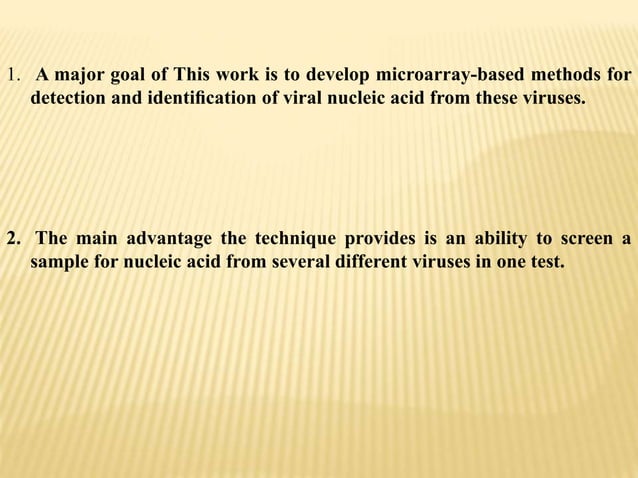 Dna microarray technique for detection and identification of VIRUS | PPT