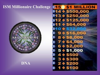 ISM Millionaire Challenge




         DNA
 