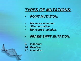 Sense Mutation Examples Dna Mutations | PPT