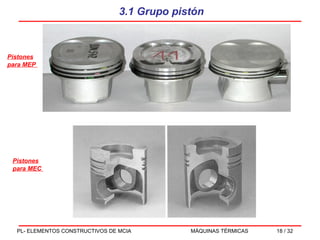 3.1 Grupo pistón Pistones para MEC  Pistones para MEP  