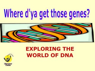EXPLORING THE WORLD OF DNA Where d'ya get those genes? 