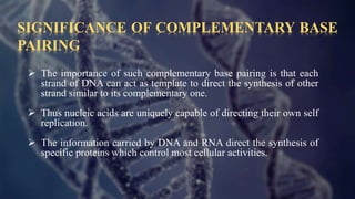 Self Complementary Dna DNa Deoxyribonucleic acid- code of life | PPTX