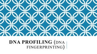 DNA PROFILING (DNA
FINGERPRINTING)
 