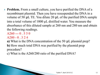 Dna Quantification Problems Dna quantification | PDF