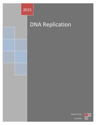 DNA Replication
2015
AyeshaArshad
5/17/2015
 
