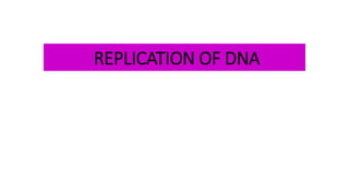 REPLICATION OF DNA
 