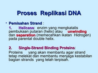 Putaran Roda Helix DNAREPLICATION ppt biologi OSN SMA nasional.PPT