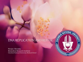 DNA REPLICATION AND REPAIR
Nirajan Shrestha
Biomedical Research Institute
Chonbuk National University Medical School
 