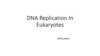 DNA Replication In
Eukaryotes
Amol pawar
 