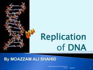 Replication
of DNA
By MOAZZAM ALI SHAHID
1/20/2015 1
DNA Replication By Moazzam Ali
Shahid
 