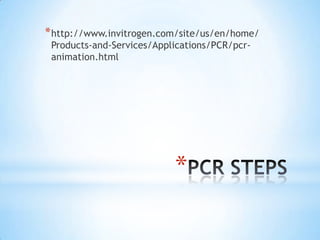 * http://www.invitrogen.com/site/us/en/home/
 Products-and-Services/Applications/PCR/pcr-
 animation.html




                           *
 