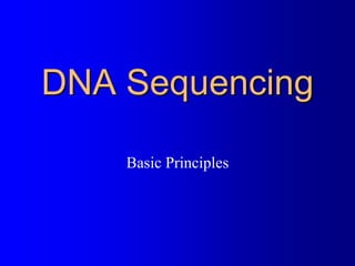 DNA Sequencing
Basic Principles
 