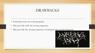 DRAWBACKS
• Sometime may not work properly.
• May provide with the wrong sequence.
• May provide the wrong sequence or interpret the wrong fragment.
 