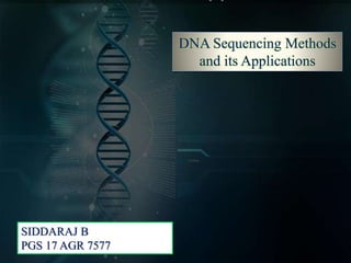 DNA Sequencing Methods
and its Applications
SIDDARAJ B
PGS 17 AGR 7577
 