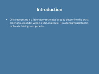Comprehensive Overview of DNA Sequencing Techniques and Applications in ...