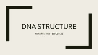 DNA STRUCTURE
Nishank Mehta – 16BCB0125
 