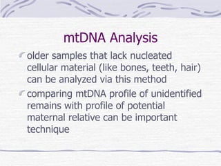 Mtdna Analysis Methods Dna Technology | PPT