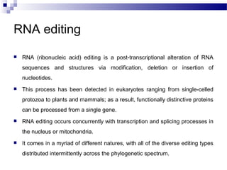DNA transcription & Post Transcriptional Modification | PPT
