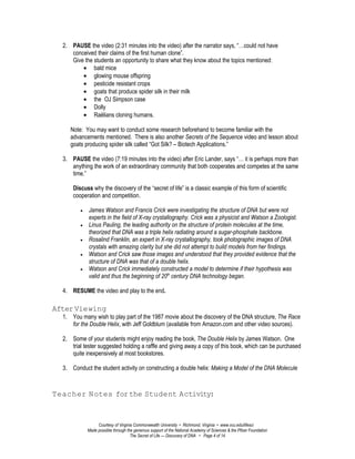 Dna vid lesson plan | DOC