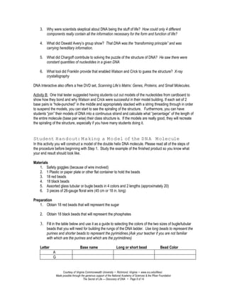 Dna vid lesson plan | DOC