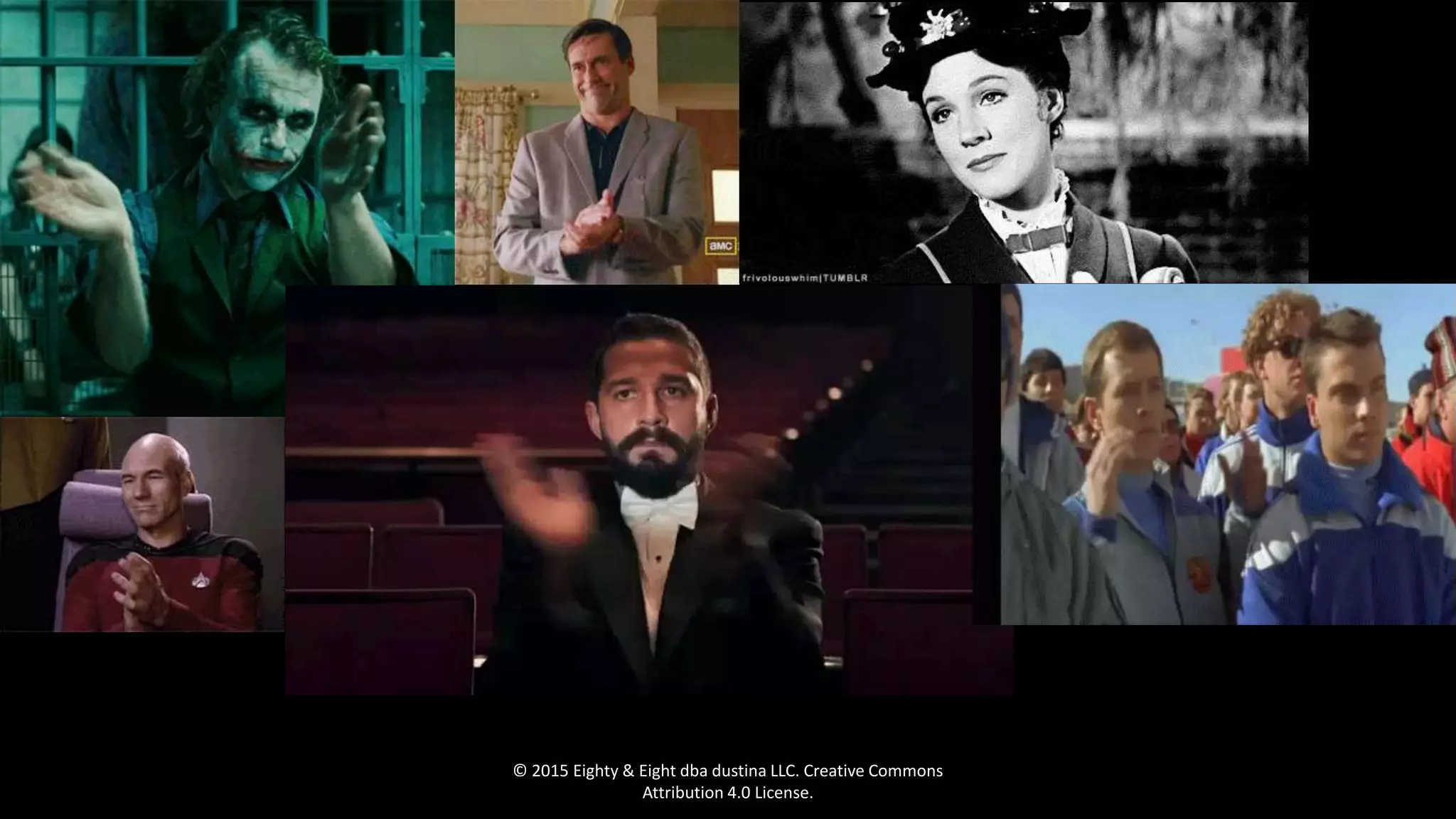 © 2015 Eighty & Eight dba dustina LLC. Creative Commons
Attribution 4.0 License.
 