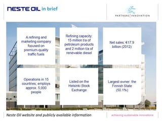 in brief
Neste Oil website and publicly available information
 