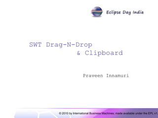 SWT Drag-N-Drop  & Clipboard Praveen Innamuri 