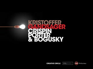 kristoffer
gandsager
crispin
porter
& Bogusky

creative circle

Filmbureau

 