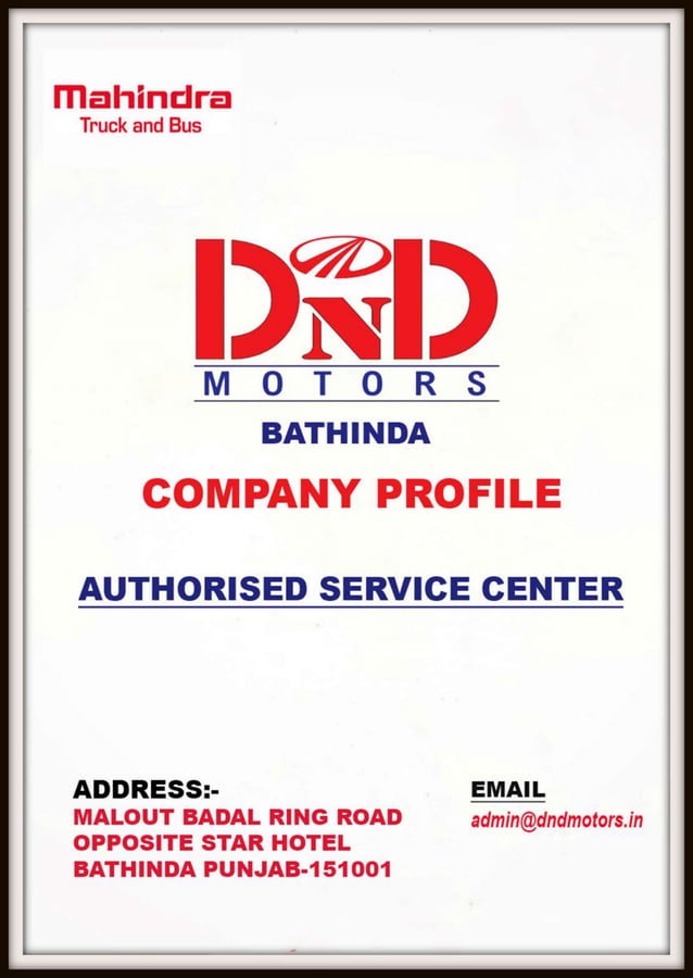 DND MOTORS BATHINDA company profile PDF