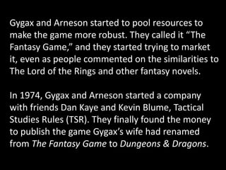 Dungeons & Dragons History for AoP