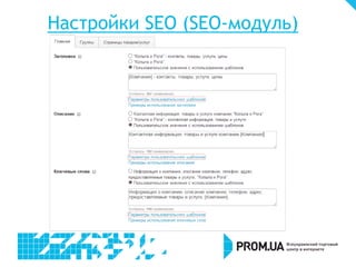 Настройки SEO (SEO-модуль)
 
