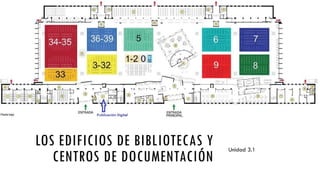 LOS EDIFICIOS DE BIBLIOTECAS Y
CENTROS DE DOCUMENTACIÓN
Unidad 3.1
 