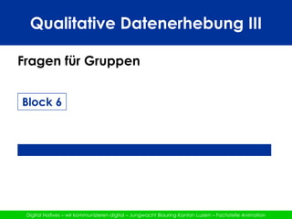 Qualitative Datenerhebung IVArbeit in der Gruppe
