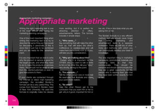 !""#$"#%&'()*&#+('%,-
            !""#$"#%&'()*&#+('%,-).&*"&%-,




            $%&'&()*'+,*%&)+'*-.%/,'&()*',0'*&1*2(,*          -2%,* ,05&'&()B* =6'* &'* &1* 8,%3,5'* 32%*             +,%B*,'59*&3*+,*2%*1+,*42,1*;+.'*<26*.%,*
            23* '+,* -21'* 4&33&567'* 1',8* 46%&()* '+,*      .''%.5'&()* * * .'',('&2(* * * &(* * * 233,%1B**********.1/&()*+&-*2%*+,%9**
            -.%/,'&()*87.((&()*5.-8.&)(19                     .4@,%'&1,-,('1B* 7,'',%19* G+,* 32%-67.*
                                                              &(5764,1*"*1&-87,*1',81M                                G+,* E2%4,(* 32%-67.* &1* .* @,%<* ,33&5&,('*
            :(,*23*'+,*-21'*&-82%'.('*'+&()*;+,(*                                                                     -,'+24B* =6'* <26* 1+2674* (,@,%* 32%),'*
            ;%&'&()* '+,* -.%/,'&()* ',0'* &1* '2* '%<* '2*   !"#$%&'($)*+,-""""%                                     '+.'*     ;%&'&()*     -.%/,'&()*          .(4*******************
            4,15%&=,*'+,*1.-,*'+&()*.1*&3*;,*;2674*           N.<*12-,'+&()*'+.'*;&77*-./,*'+,*2'+,%*                 .4@,%'&1,-,('* ',0'1* &1* .* 1,8.%.',*
            =,* 4&15611&()* &'* 8,%12(.77<9* >3* '+&1* &1*    722/* 68B* '+.'* ;&77* ,%.1,* '+,* 2'+,%F1**            8%23,11&2(9* G+,%,* .%,* 1'&77* 72'1* 23* 2'+,%*
            42(,* '+,(* &'* ?61'* +.1* '2* =,* 52-=&(,4*      &(4&33,%,(5,* 2%* 5.%,7,11(,11* .(4* ;&77*              '%&5/1* .(4* -,'+241B* ;&'+* ;+&5+* <26*
 !




            .(4* <26* .%,* %,.4<* 32%* '+,* * .4@,%'&1,A      -./,*'+,-*&--,4&.',7<*722/*68*.'*<26B*                  5.(*52('&(62617<*4,@,728*<26%*=.1,*23*
 "




            -,('9*                                            ;&77*'./,*<26*&('2*52(1&4,%.'&2(9**                     /(2;7,4),9
 #




            *
!"



"#
            >'*&1*@,%<*&-82%'.('*'+.'*;,*4.%,*'2*;%&',*       ."#$%&'/$*0$1$2*34567$*8(92$2'5-%                       G+,* 2(7<* &-82%'.('* '+&()* &(* -.%/,'&()*
!#
            ;+<*'+,*8%2465'*2%*1,%@&5,*&1*)224*32%*           * O087.&(* ;+<* &'* &1* &-82%'.('* 32%* '+,*            5.-8.&)(1B*8%2-2'&2(.7*-.',%&.71*.(4*
!"#
            '+,*'.%),'*8,287,B*.(4*;+.'*'+,<*(,,4*            :GLOHB*;+<*<26*;.('*'2*'.7/*2%*;%&',*                   -.%/,'&()* ',0'1* &1* '+.'* '+,<**************
 $
            '2*42*'2*-./,*'+,*8%2465'1*2%*1,%@&5,1*           '2*+&-*2%*+,%9*P3',%*'+&1B*',77*<26%*Q1'2%<Q*           52--6(&5.',9* G+,<* 1+2674* =,*
            '+,&%19*C26*1+2674*(2'*=,*.3%.&4*'2*.1/*          @,%<*1+2%'7<B*.&-&()*'2*'+,*82&('9**                    8,%12(.7*.(4*1+2674*52--6(&5.',*'+.'*
            3%2-* '+,* 57&,('1D561'2-,%1* 2%* ,@,(* '2*                                                               '+,<* .%,* .* )%,.'* 2882%'6(&'<* 32%* '+,*
            )&@,*&(1'%65'&2(1*'2*'+,-9**                      :"#$%;(+$,<*0=3,""""%                                   8,%12(* ;+2* &1* %,.4&()* '+,-* .(4* '+.'*
                                                              G,77*'+,*:'+,%*8,%12(*2(,*2%*-2%,*%,.7*                 '+,<*+.@,*=,,(*;%&'',(*,0.5'7<*32%*+&-*
            >3* <26%* 57&,('1* .%,* 52('.5',4* '+%26)+*       7&3,* ,0.-87,1* '+.'* &7761'%.',* .(4* -./,*            2%*+,%9
            '+,* >(',%(,'* 2%* 4&%,5'* -.&7* -.%/,'&()*       <26%*82&('*-2%,*%,.7&1'&59**
            5.-8.&)(B* '+,* 12A5.77,4* E2%4,(F1*
            32%-67.*5.(*=,*.*@,%<*61,367*'+&()9*G+&1*         >"#$%?($@'*2A%
            52-,1*3%2-*H&5+.%4*I9*E2%4,(B*+,.4*               L,78* '+,* 2'+,%* R,%12(* ),'* '2* '+,*****
            23* J,;* C2%/* K(&@,%1&'<9* L,* 61,4* '+&1*       52(5761&2(*'+.'*<26*;.('*+&-*2%*+,%*'2*
            32%-67.* '2* 2%&)&(.77<* -./,* +&1* 57.11,1*      ),'M*;+<*&1*&'*)224B*&-82%'.('*32%*+&-*2%*



      !"#
 