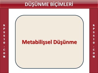 DÜŞÜNME BİÇİMLERİ


K                          K
P                          P
S                          S
S                          S
1                          1
0   Metabilişsel Düşünme   0
.                          .
C                          C
O                          O
M                          M
 