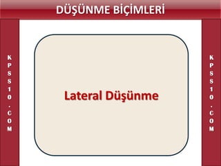 DÜŞÜNME BİÇİMLERİ


K                       K
P                       P
S                       S
S                       S
1                       1
0    Lateral Düşünme    0
.                       .
C                       C
O                       O
M                       M
 