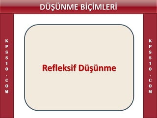 DÜŞÜNME BİÇİMLERİ


K                       K
P                       P
S                       S
S                       S
1                       1
0   Refleksif Düşünme   0
.                       .
C                       C
O                       O
M                       M
 