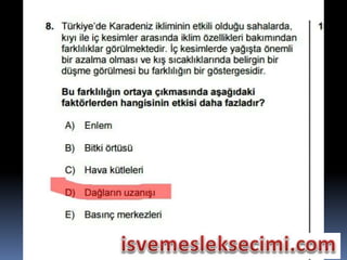 ÖSYM TYT coğrafya soruları