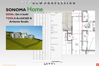 N E W E X P R E S S I O N
                                             N E W P R O F E S S I O N

        SONOMA Home
        GOAL: Get it built!
        TOOLS:ArchiCAD &
          Artlantis Studio




© 2009 DNM Architect • REV: 06/26/09                                     31
 