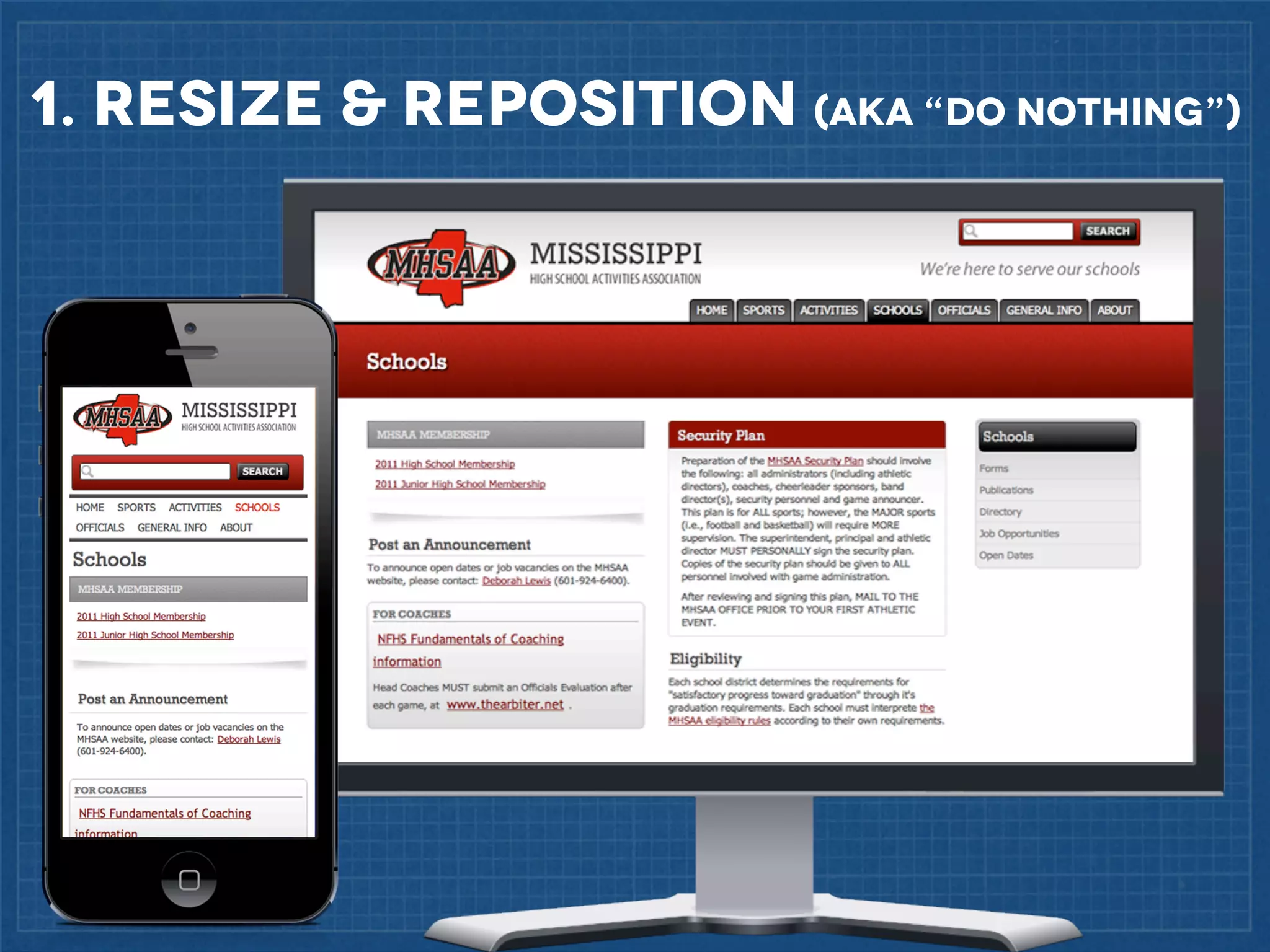 1. RESIZE & REposition (aka “do NOTHING”)

 