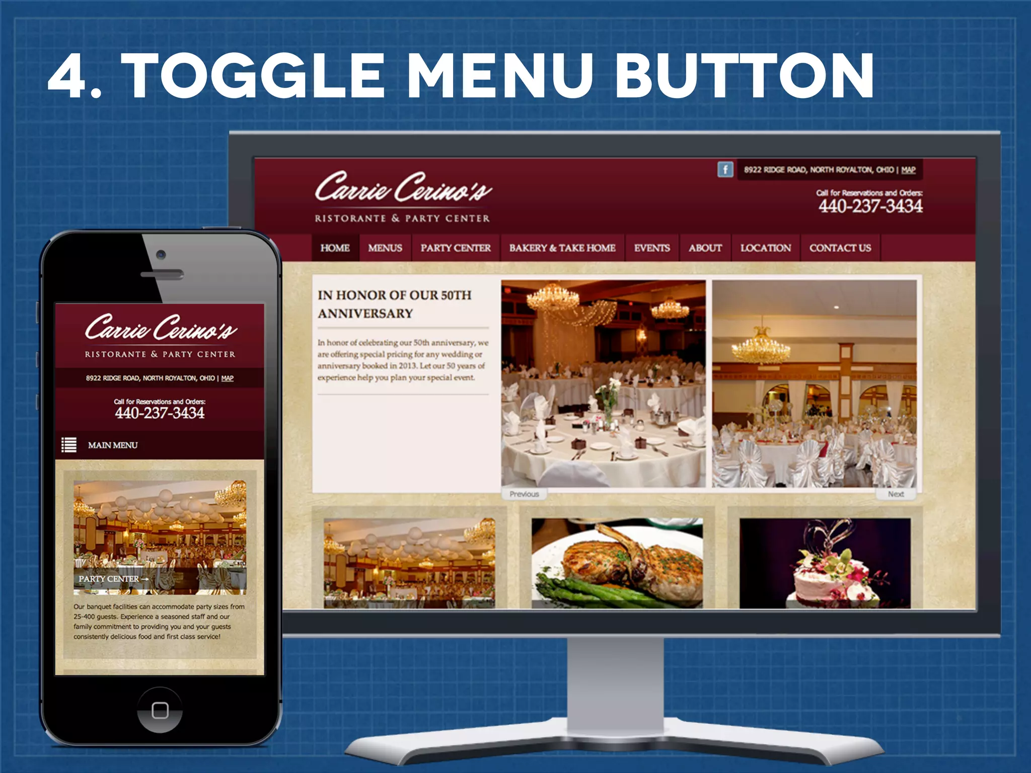 4. Toggle menu button

 
